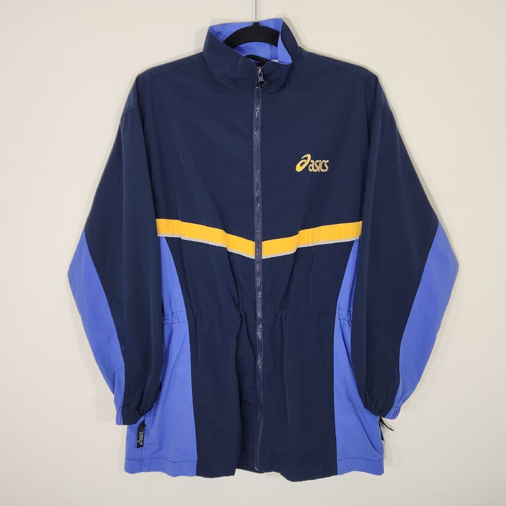 ASICS Block Color Women's Zipper Front Track Fitness Windbreaker Jacket Sz.‎ Med